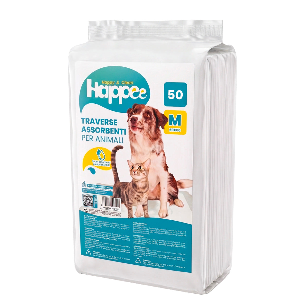 Traversine Igieniche Assorbenti - Cani & Gatti - Taglia M 60x60 - Maxi Pack