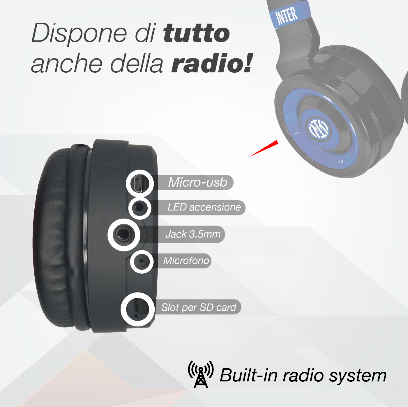 Cuffie Wireless Bluetooth On-Ear - Inter