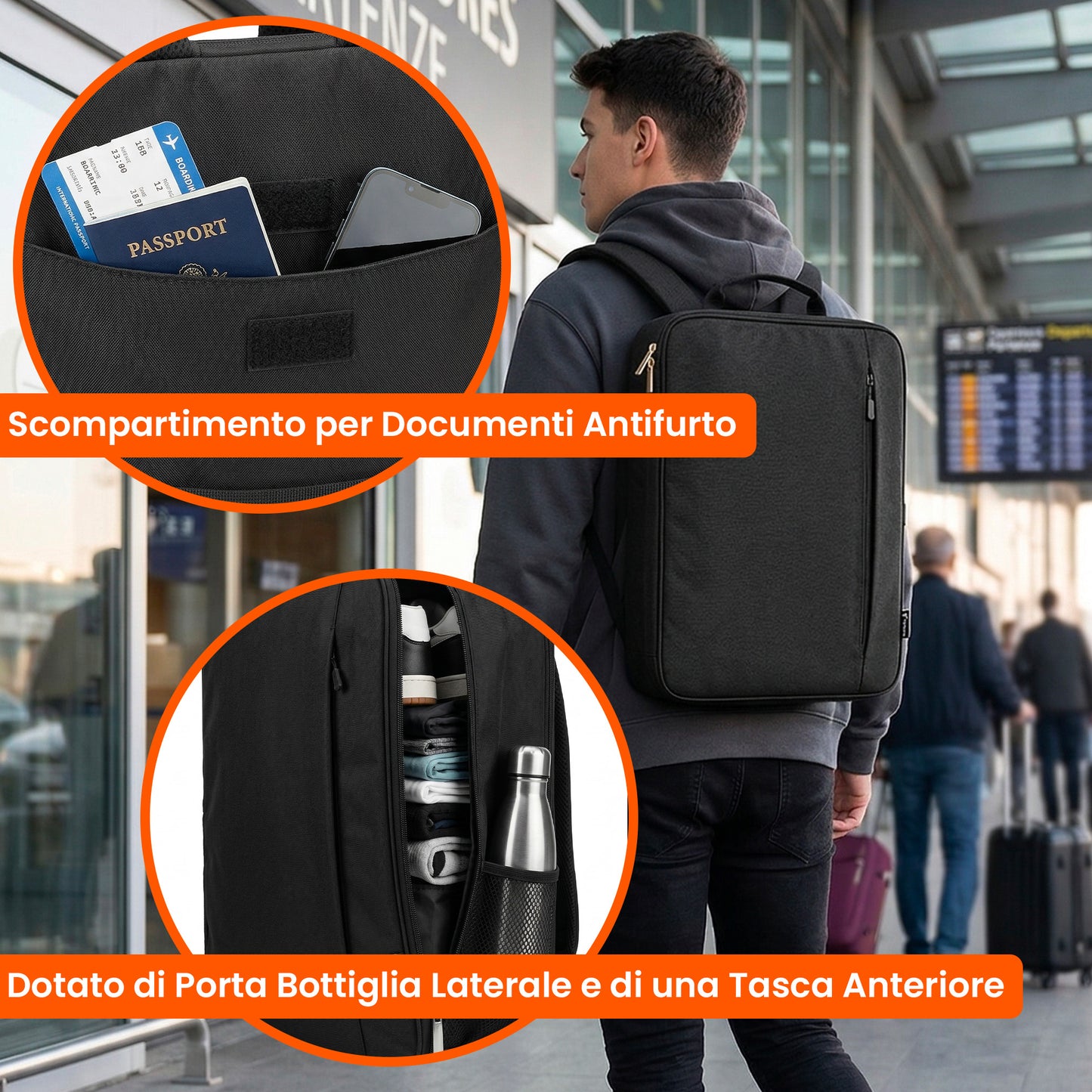 Hybrid Backpack and 4500mAh Power Bank Bundle - for Travel, Work, and School