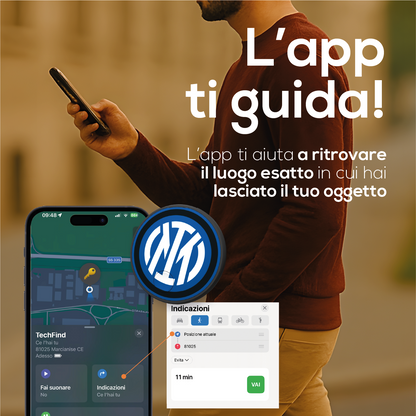 Localizzatore Smart Tracker (compatibile con Apple) con funzione SOS - Inter