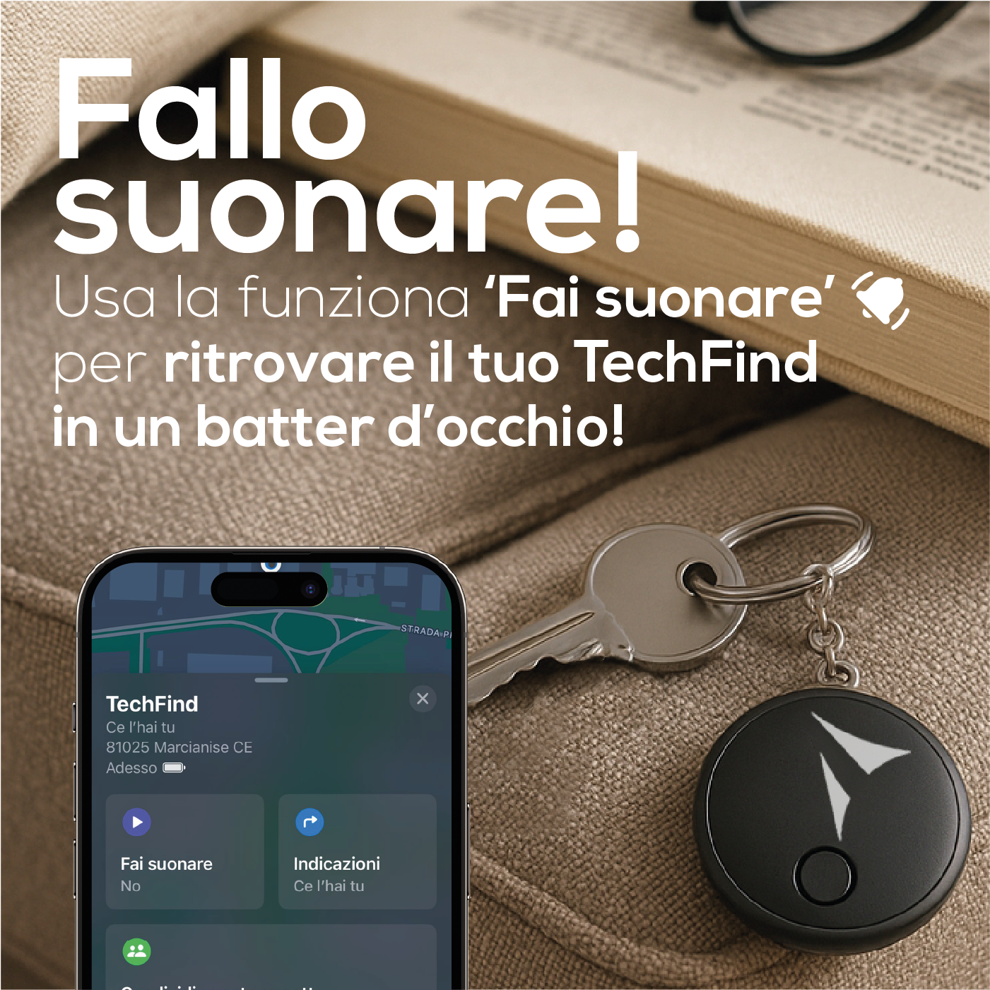 Localizzatore Smart Tracker (compatibile con Apple) con funzione SOS