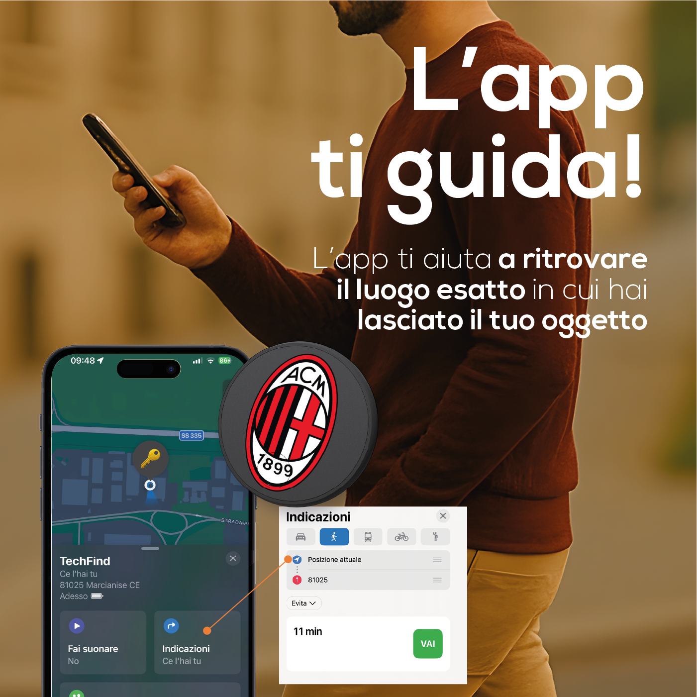 Smart Tracker Locator (compatible with Apple) with SOS function - Milan