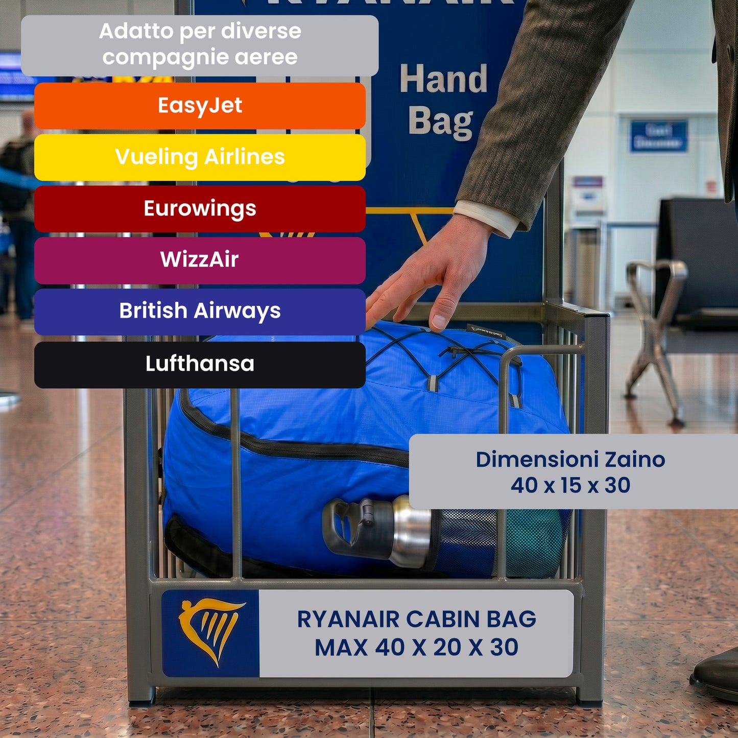 Adventure Medium Backpack - 40x30x15 - for Sports and Airplane Cabins