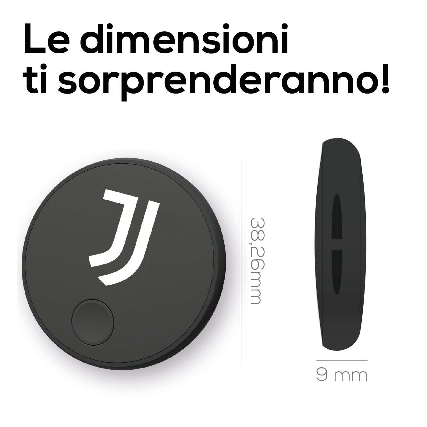 Localizzatore Smart Tracker (compatibile con Apple) con funzione SOS - Juventus