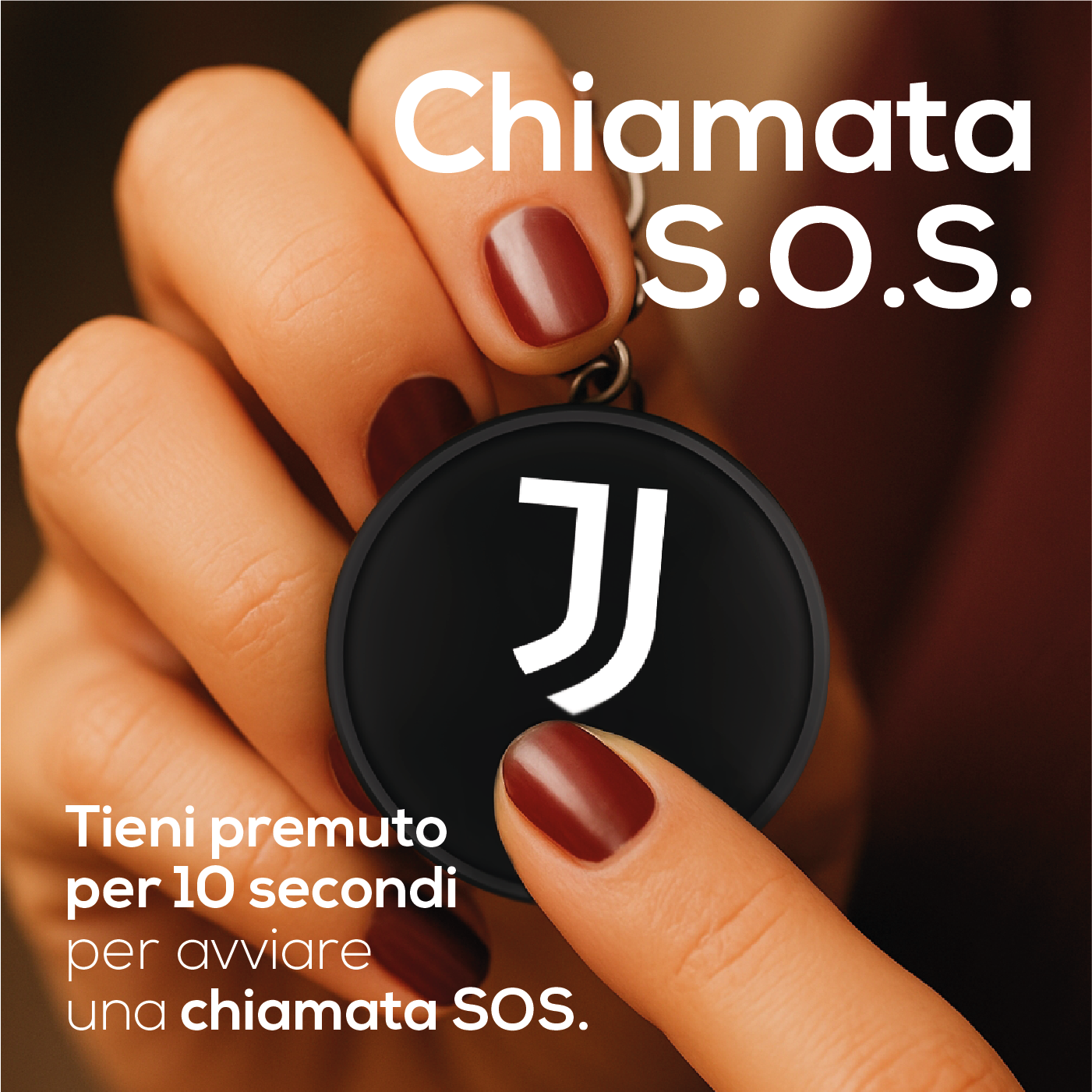 Localizzatore Smart Tracker (compatibile con Apple) con funzione SOS - Juventus