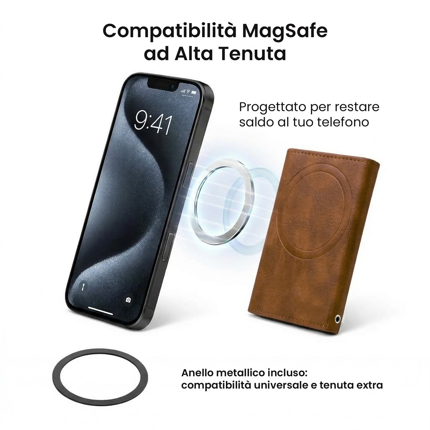 Portafogli Smart Basic compatibile Magsafe - Tasca Banconote, fino a 6 Carte