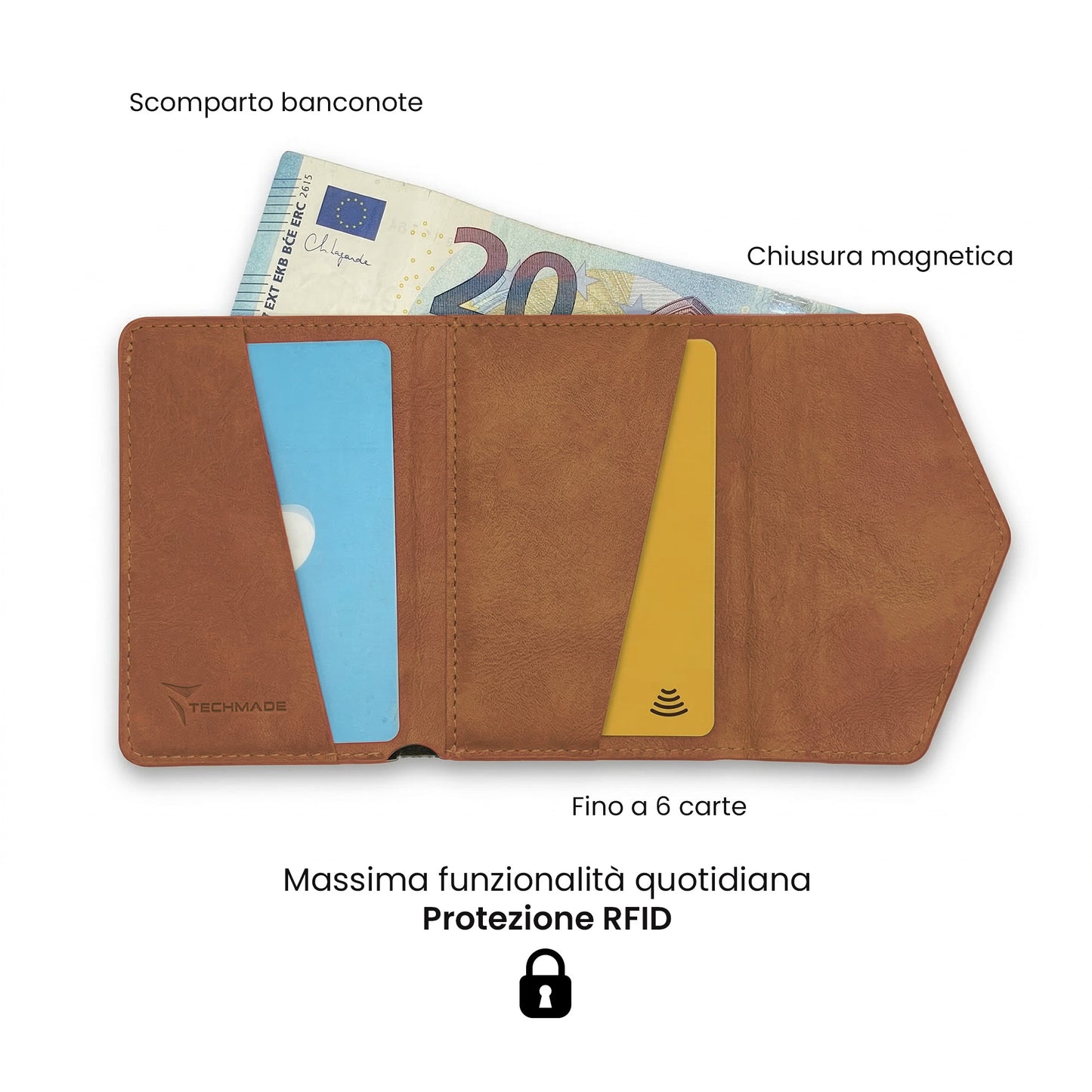 Portafogli Smart Basic compatibile Magsafe - Tasca Banconote, fino a 6 Carte