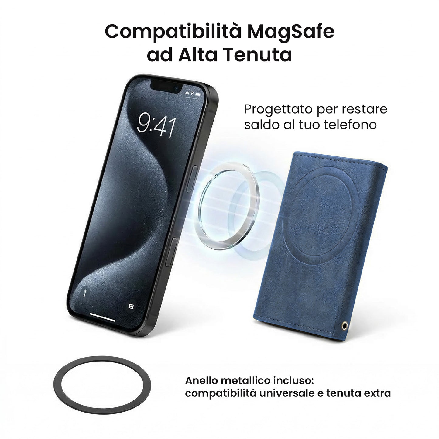 Portafogli Smart Basic compatibile Magsafe - Tasca Banconote, fino a 6 Carte