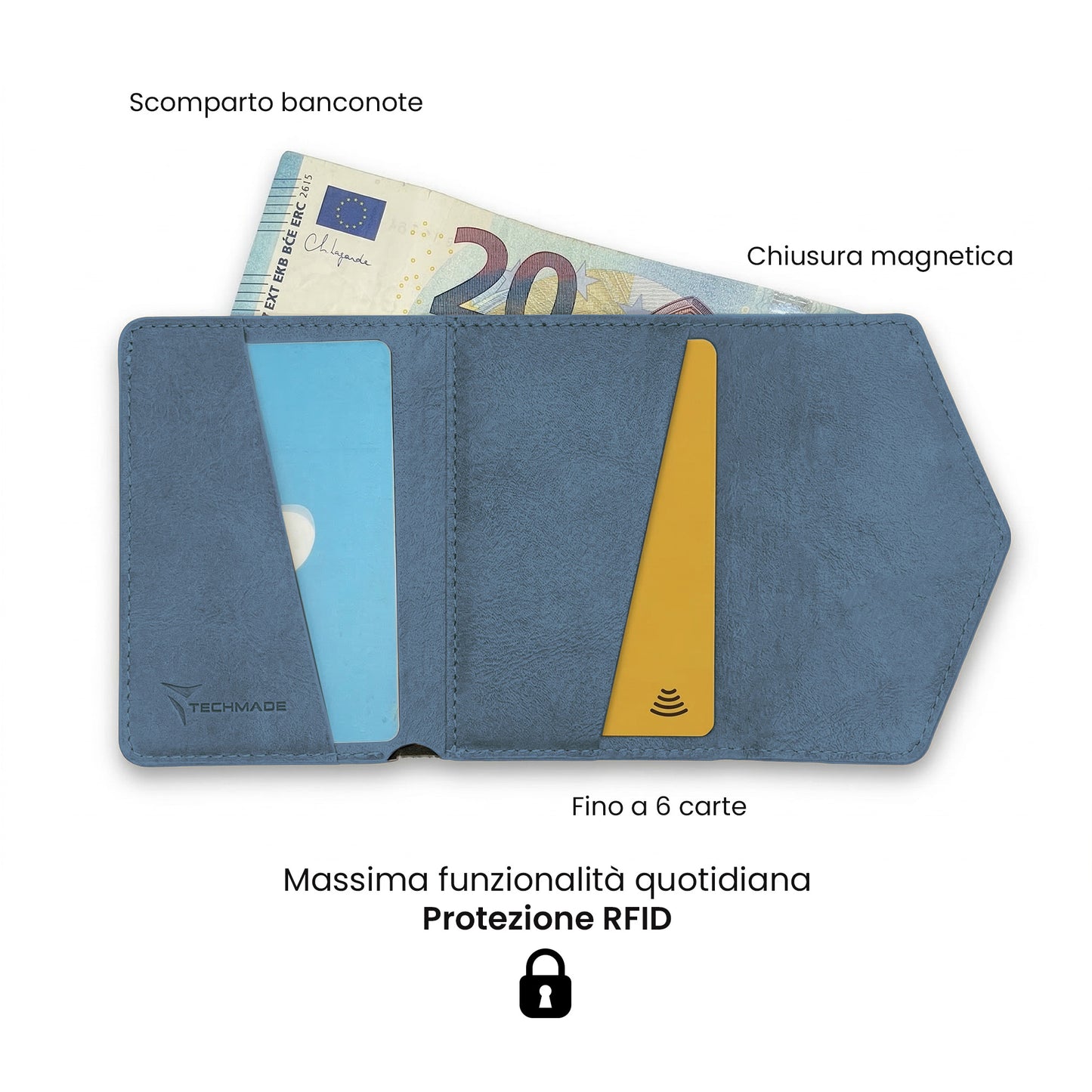 Portafogli Smart Basic compatibile Magsafe - Tasca Banconote, fino a 6 Carte