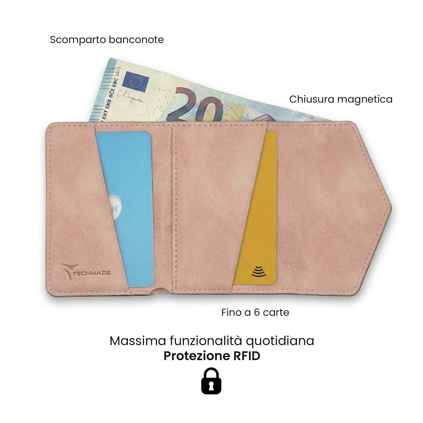 Portafogli Smart Basic compatibile Magsafe - Tasca Banconote, fino a 6 Carte