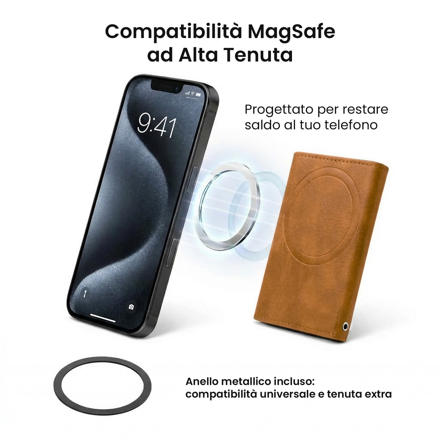 Portafogli Smart Basic compatibile Magsafe - Tasca Banconote, fino a 6 Carte