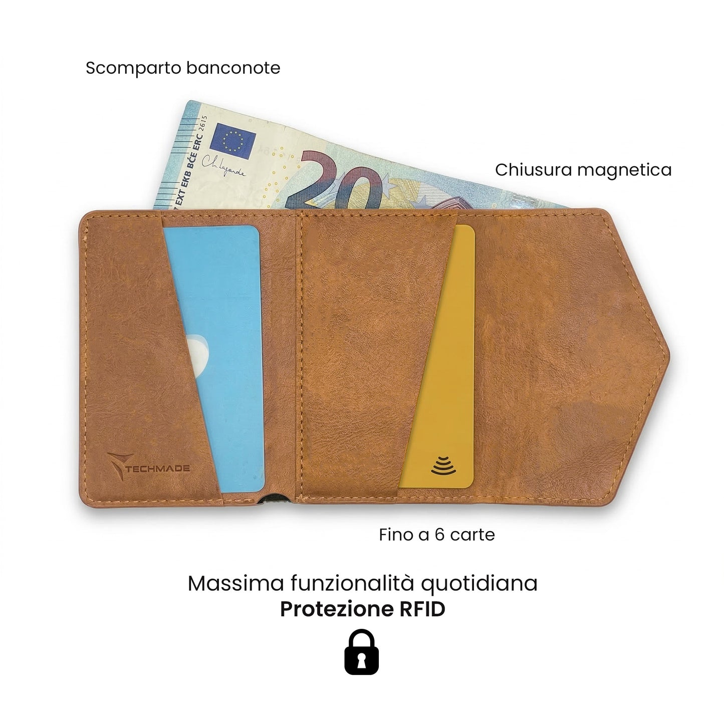 Portafogli Smart Basic compatibile Magsafe - Tasca Banconote, fino a 6 Carte