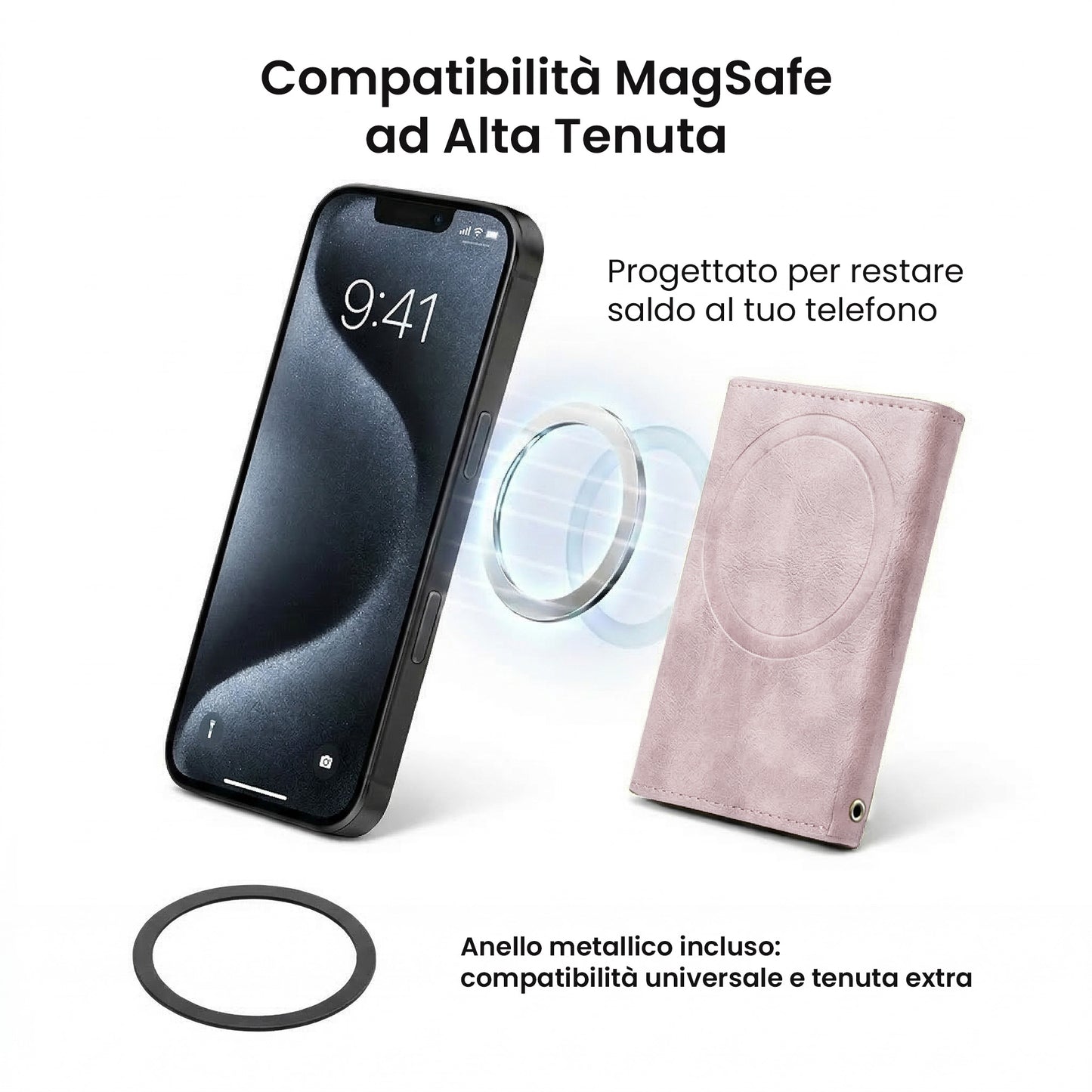 Portafogli Smart Basic compatibile Magsafe - Tasca Banconote, fino a 6 Carte