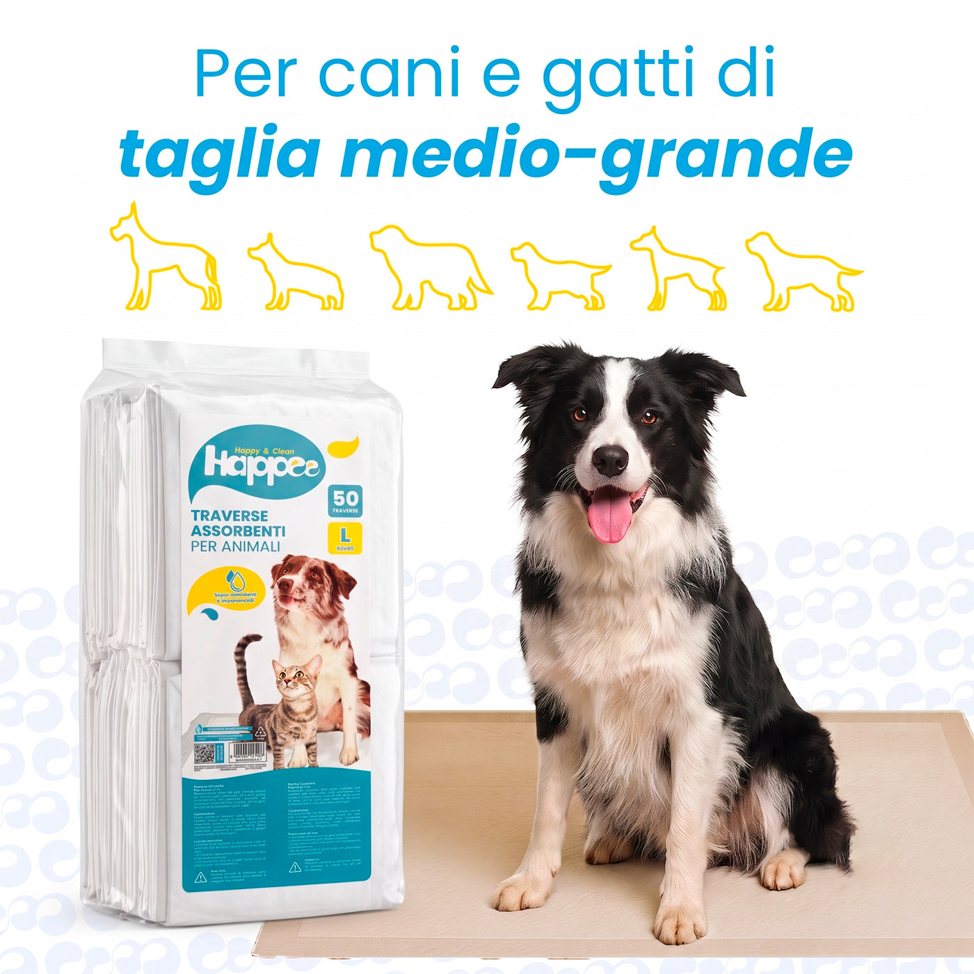 Traversine Igieniche Assorbenti - Cani & Gatti - Taglia L 60x90 - Maxi Pack
