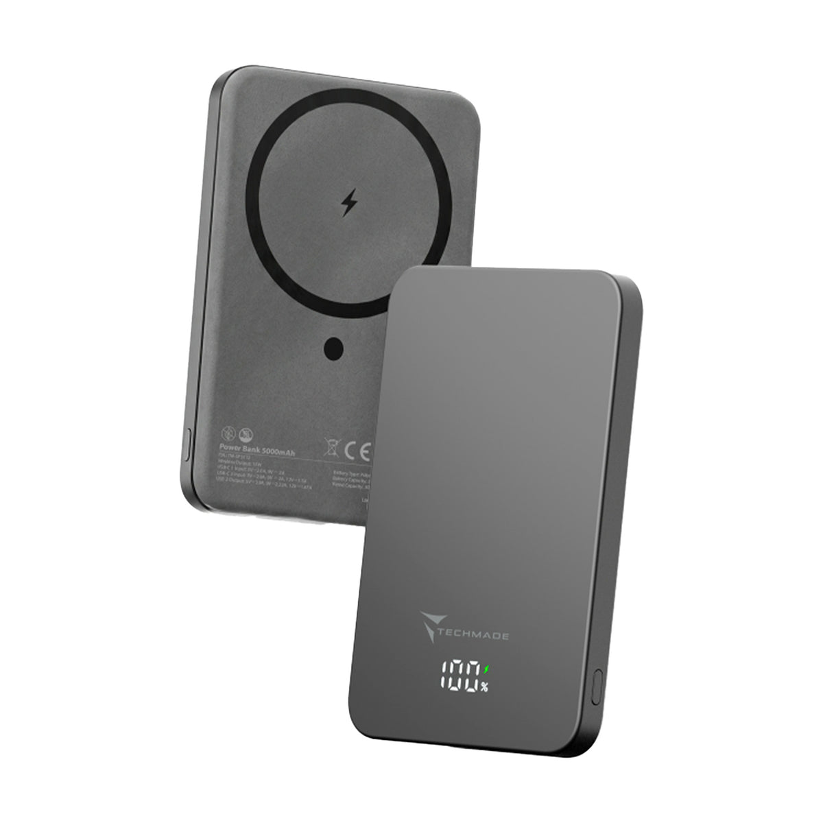 Powerbank con ricarica Wireless - 5000mAh / 10000mAh Grigio