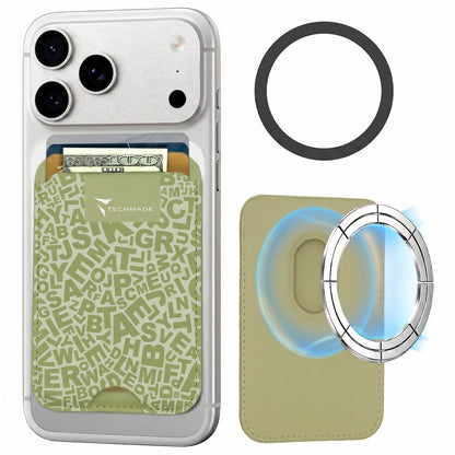 Slim Wallet compatibile MagSafe - Fino a 3 carte, con Anello adattatore (Pattern Write)