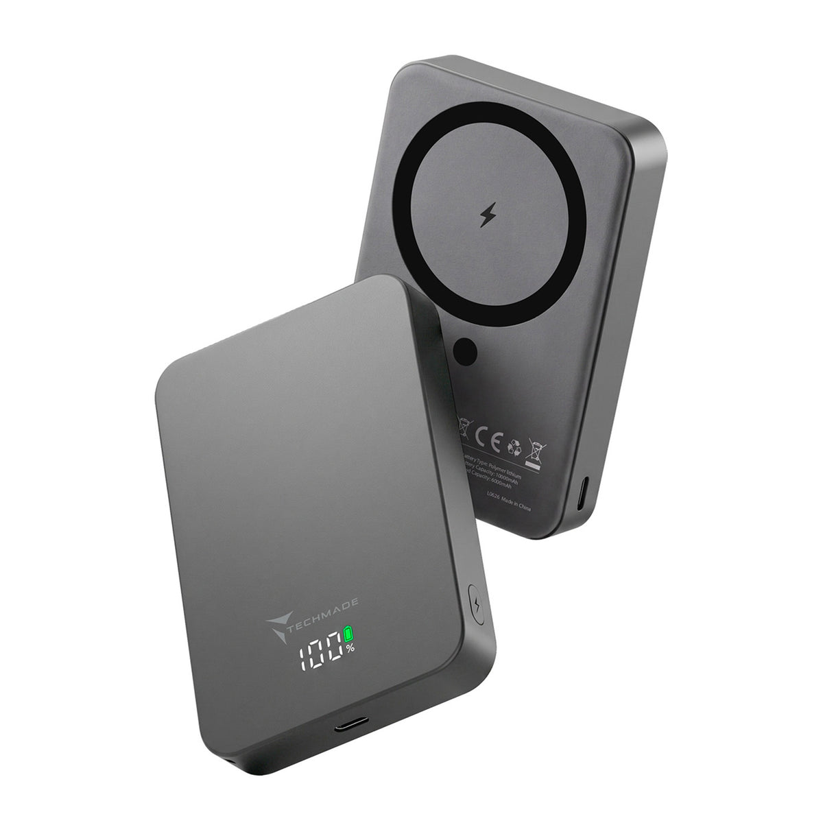Powerbank con ricarica Wireless - 5000mAh / 10000mAh Grigio