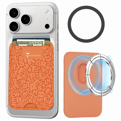 Slim Wallet compatibile MagSafe - Fino a 3 carte, con Anello adattatore (Pattern Write)