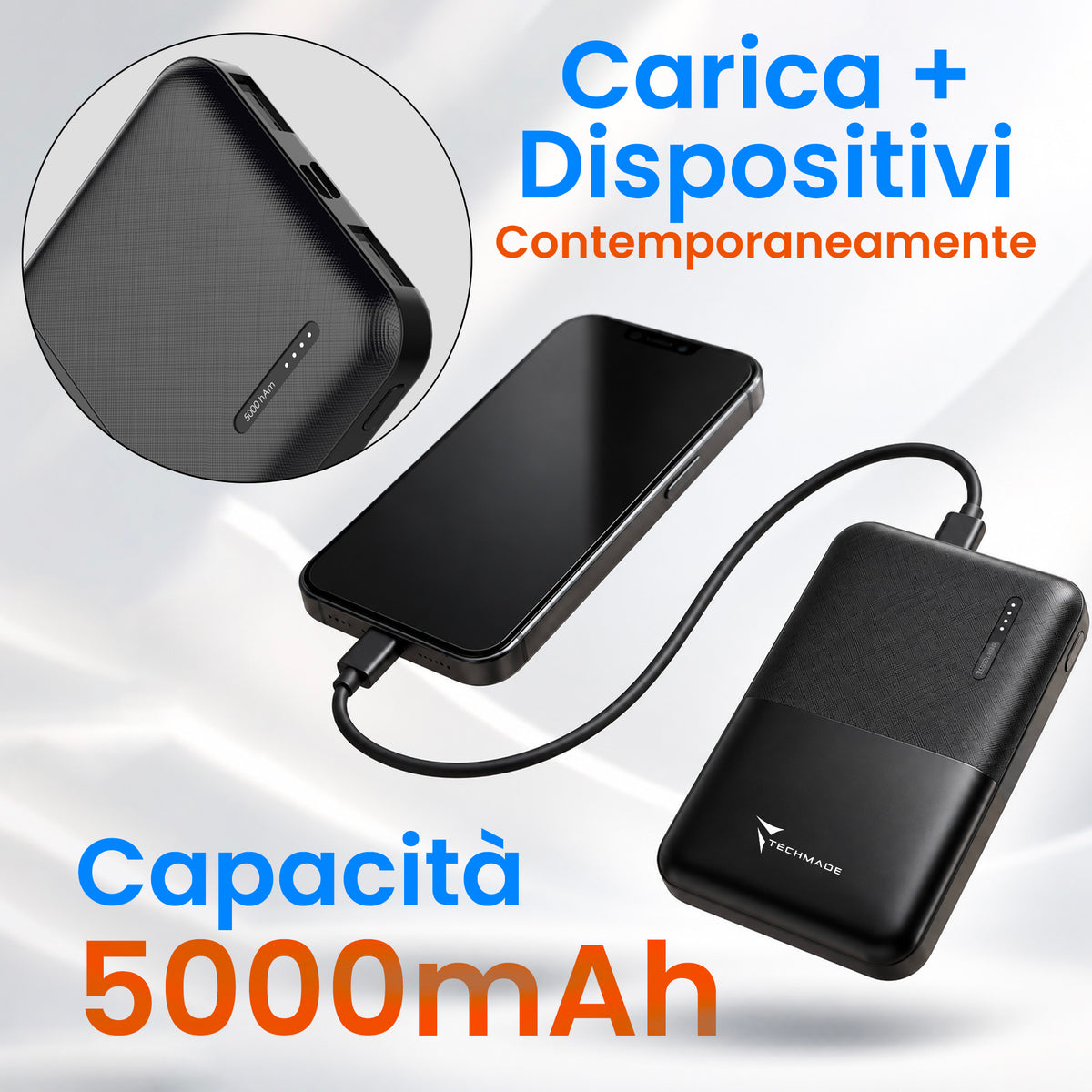 Power Bank 5000mAh, Slim & Compact - Inter