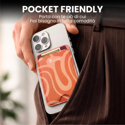 MagSafe Compatible Slim Wallet - Holds up to 3 Cards, with Adapter Ring (Liquid Pattern)