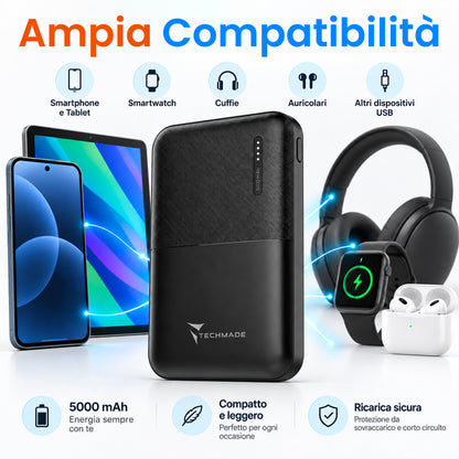Power Bank 5000mAh, Slim & Compact - Inter