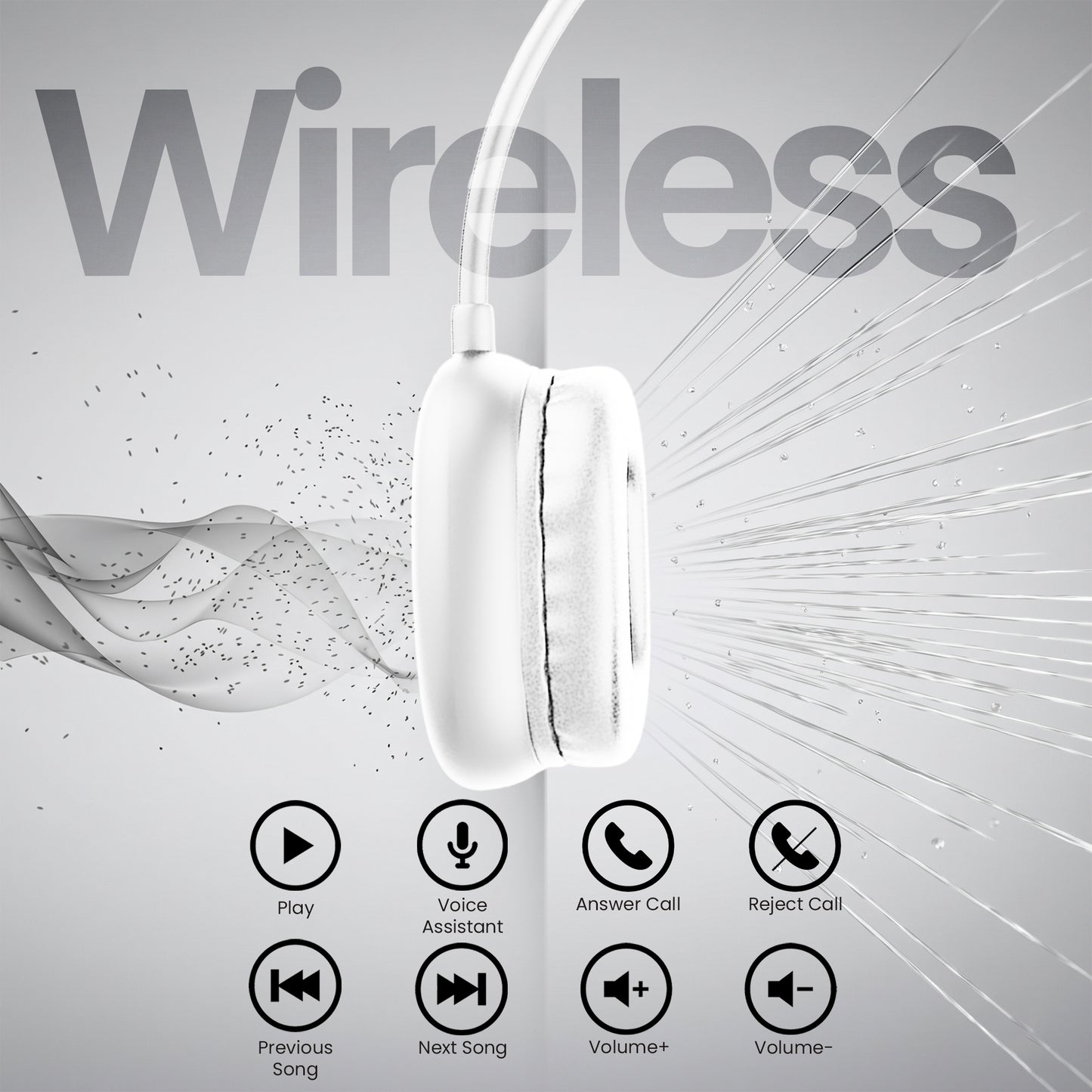 Cuffie Wireless Bluetooth On Ear Ultra Slim
