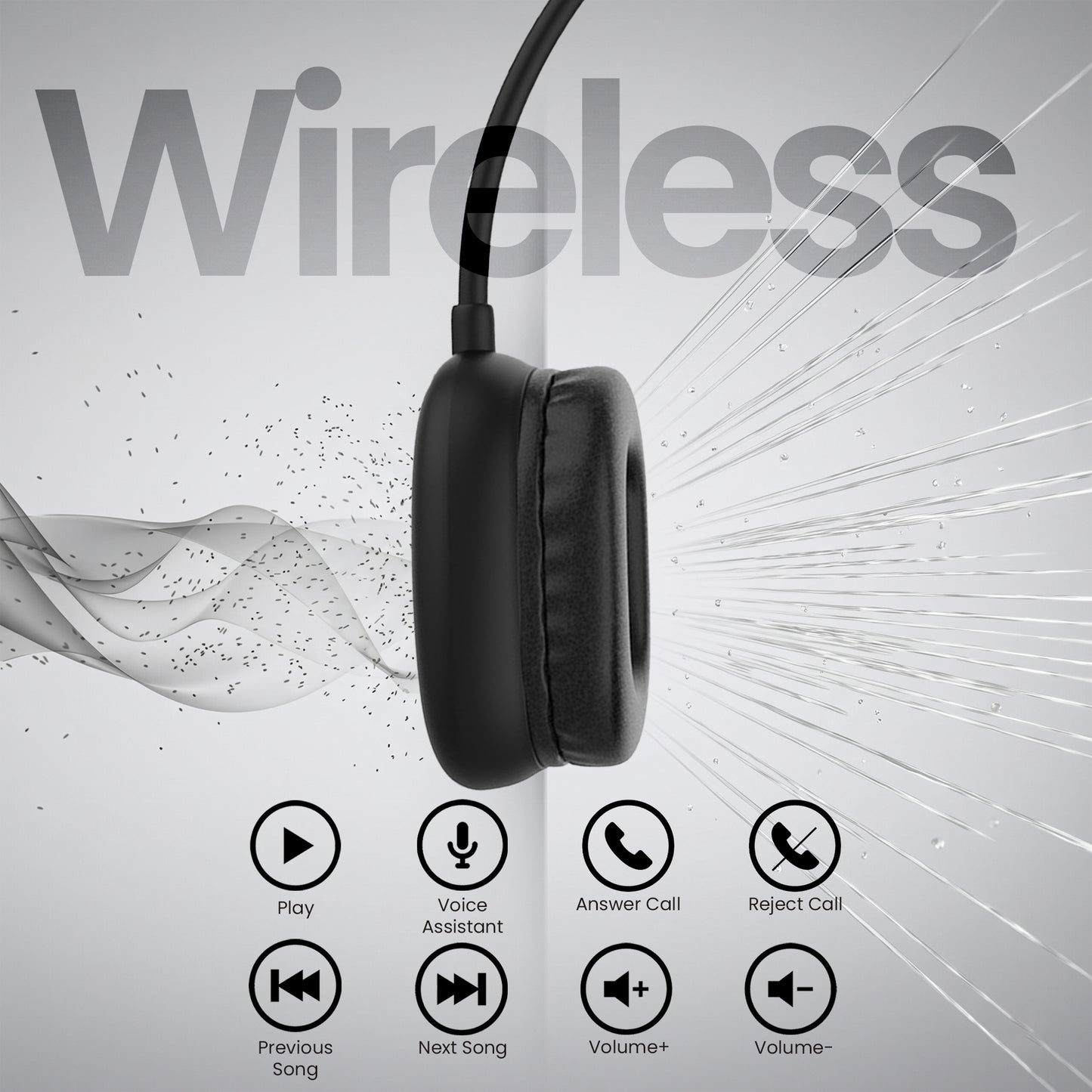 Cuffie Wireless Bluetooth On Ear Ultra Slim