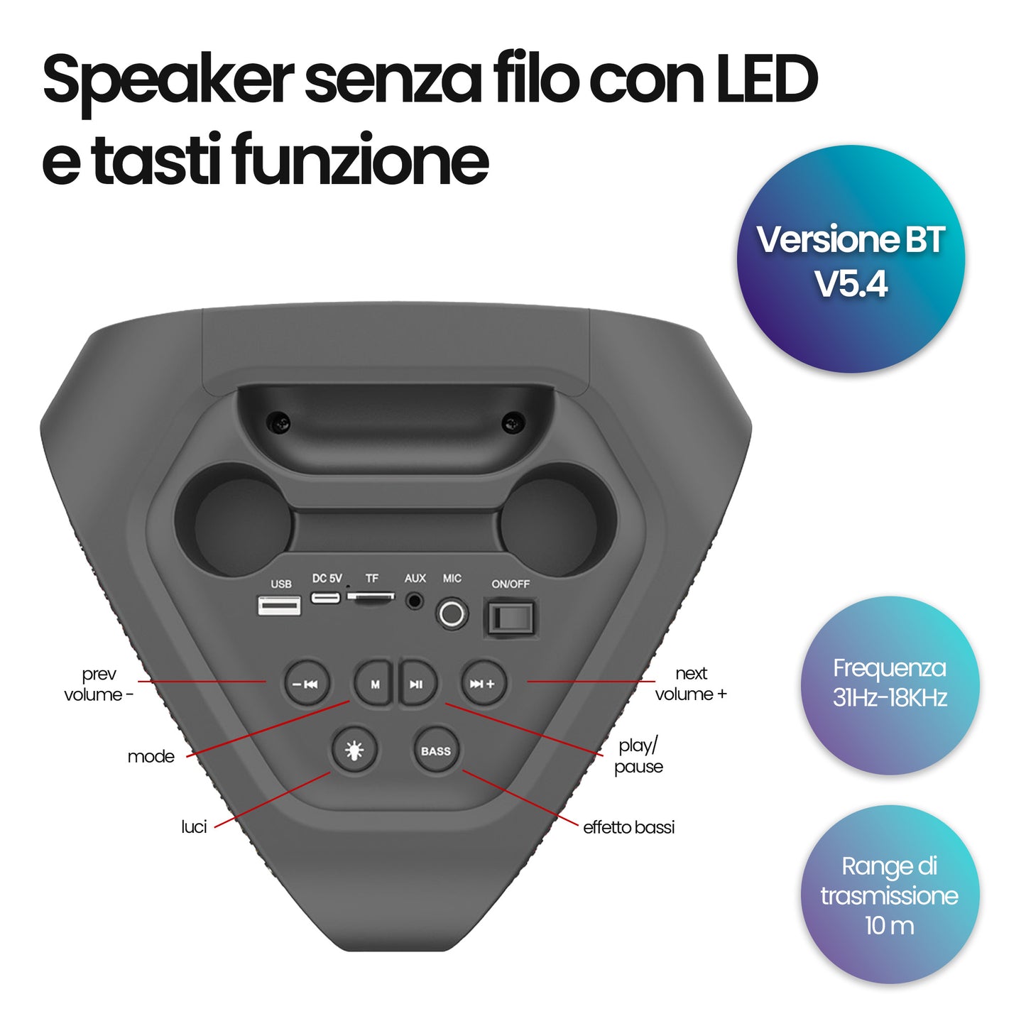 Soundbar with Subwoofer 2.1 80W - ARC, Bluetooth, AUX, Optical