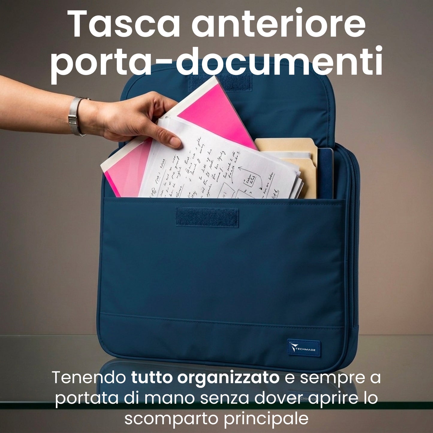 Borsa porta PC - Fino a 15,6" - con Tracolla e Manico