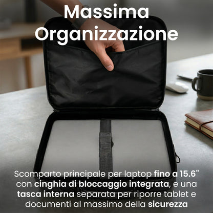 Borsa porta PC - Fino a 15,6" - con Tracolla e Manico