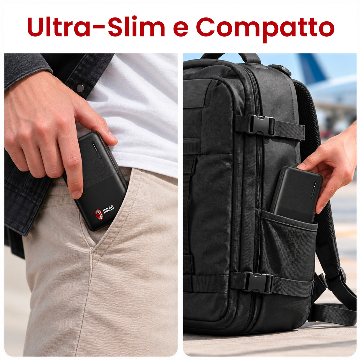 Power Bank 5000 / 10000 / 20000 mAh, Sottile & Compatto - Milan