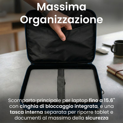Borsa porta PC - Fino a 15,6" - con Tracolla e Manico