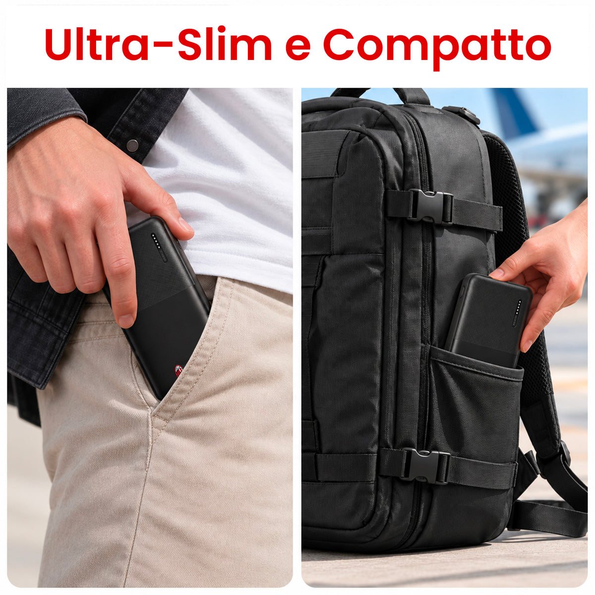 Power Bank 5000 / 10000 / 20000 mAh, Sottile & Compatto - Milan