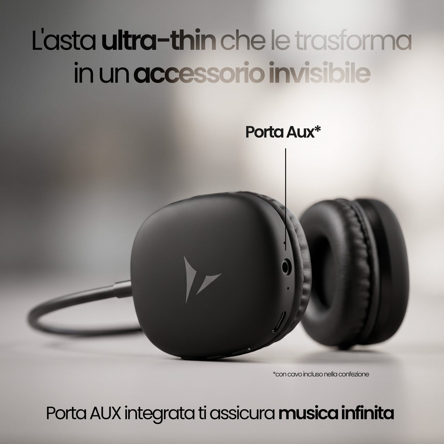 Cuffie Wireless Bluetooth On Ear Ultra Slim