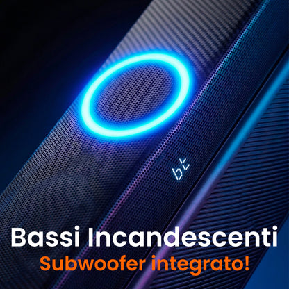 Soundbar con Subwoofer 2.1  80W - ARC, Bluetooth, AUX, Ottico