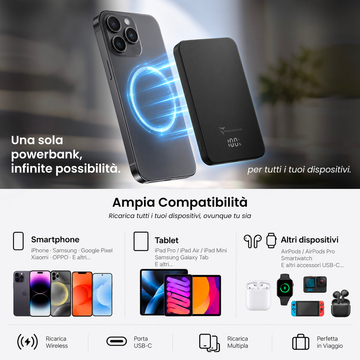 Wireless Charging Power Bank - 5000mAh / 10000mAh - Inter