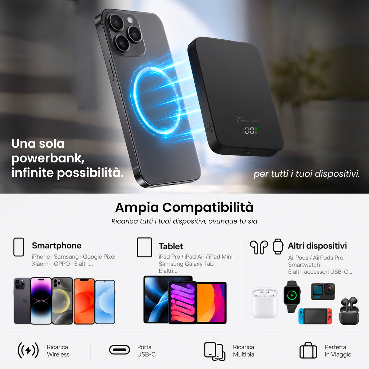 Wireless Charging Power Bank - 5000mAh / 10000mAh - Inter