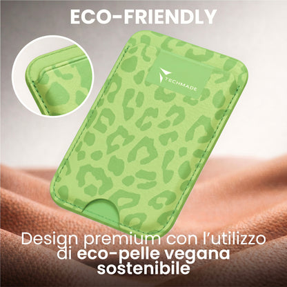 MagSafe Compatible Slim Wallet - Up to 3 Cards, with Adapter Ring (Animal Print)