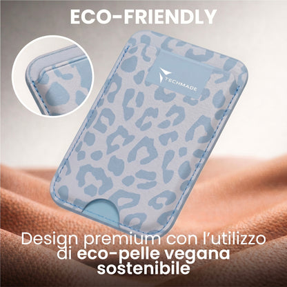 MagSafe Compatible Slim Wallet - Up to 3 Cards, with Adapter Ring (Animal Print)