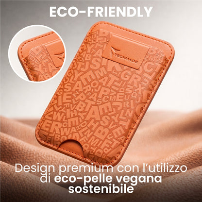 Slim Wallet compatibile MagSafe - Fino a 3 carte, con Anello adattatore (Pattern Write)