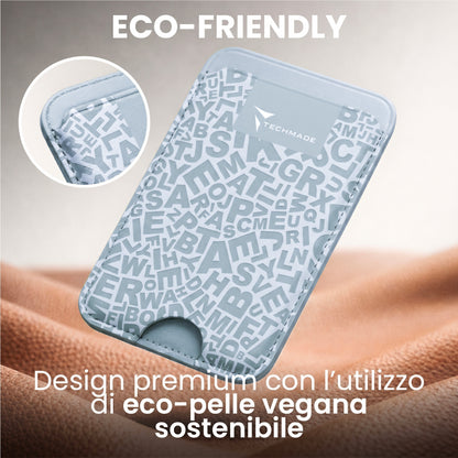 Slim Wallet compatibile MagSafe - Fino a 3 carte, con Anello adattatore (Pattern Write)