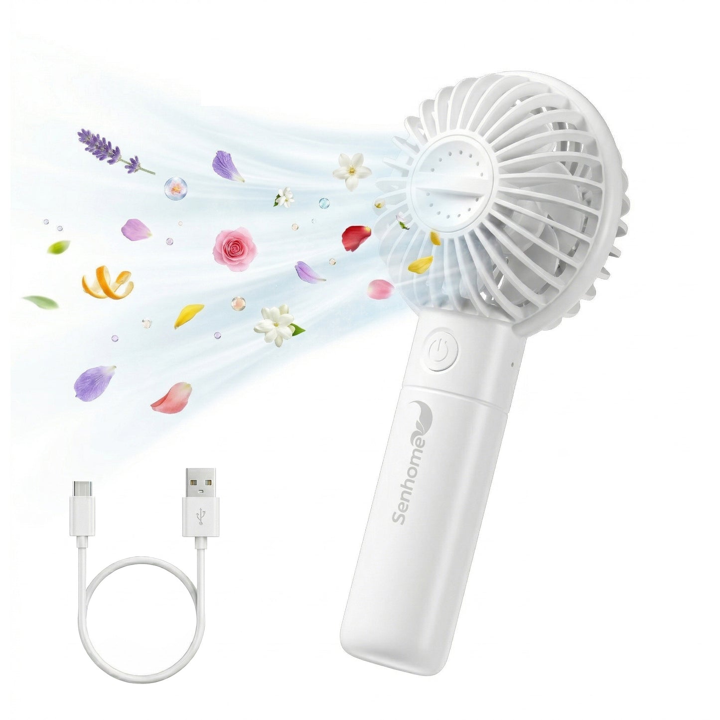 Portable Mini Fan with Aromatherapy - Rechargeable Battery
