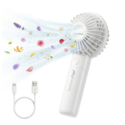 Portable Mini Fan with Aromatherapy - Rechargeable Battery