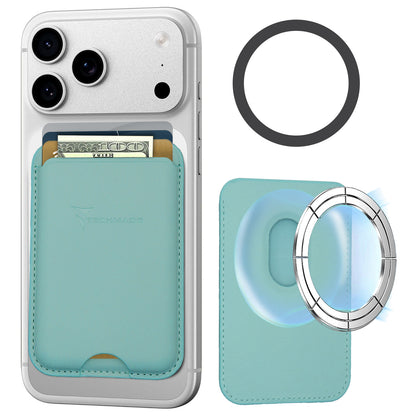 MagSafe Compatible Slim Wallet - Holds up to 3 cards, with Adapter Ring (Classic & Jeans Pattern)
