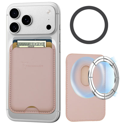 MagSafe Compatible Slim Wallet - Holds up to 3 cards, with Adapter Ring (Classic & Jeans Pattern)