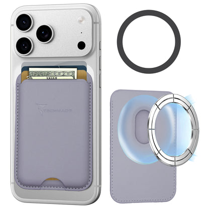 MagSafe Compatible Slim Wallet - Holds up to 3 cards, with Adapter Ring (Classic & Jeans Pattern)