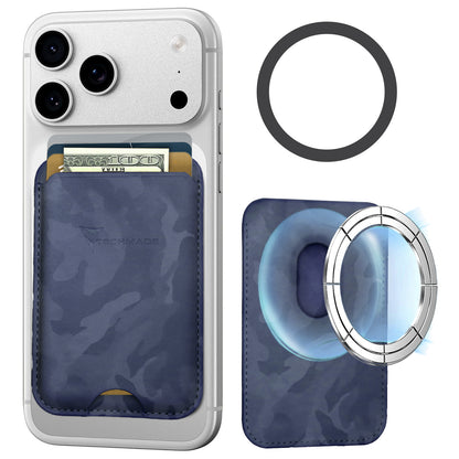 MagSafe Compatible Slim Wallet - Up to 3 Cards, with Adapter Ring (Camo Pattern)