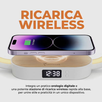 Lampada Orologio con Ricarica Wireless - 15W
