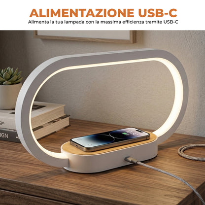 Lampada Orologio con Ricarica Wireless - 15W