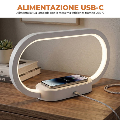 Lampada Orologio con Ricarica Wireless - 15W